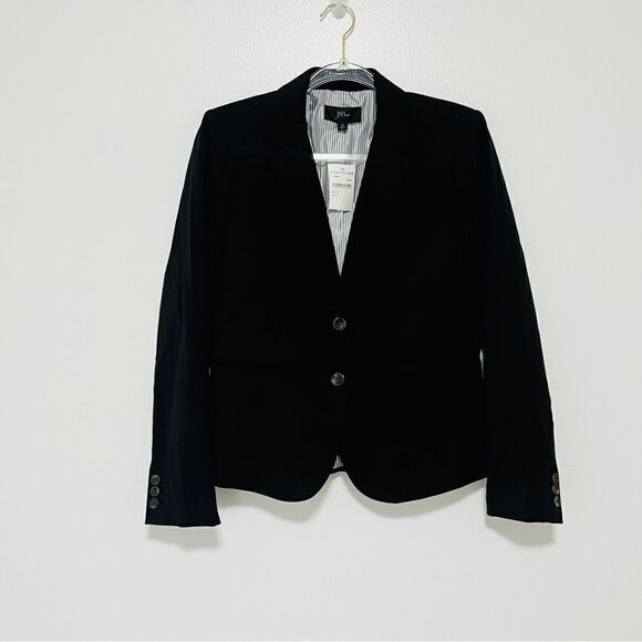 NWT J. Crew Black Label Black Blazer Small Lined Preppy 2 Button Jacket Suit - Picture 3 of 12